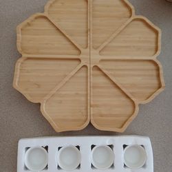 New Bamboo Charcuterie Board w/accessories 