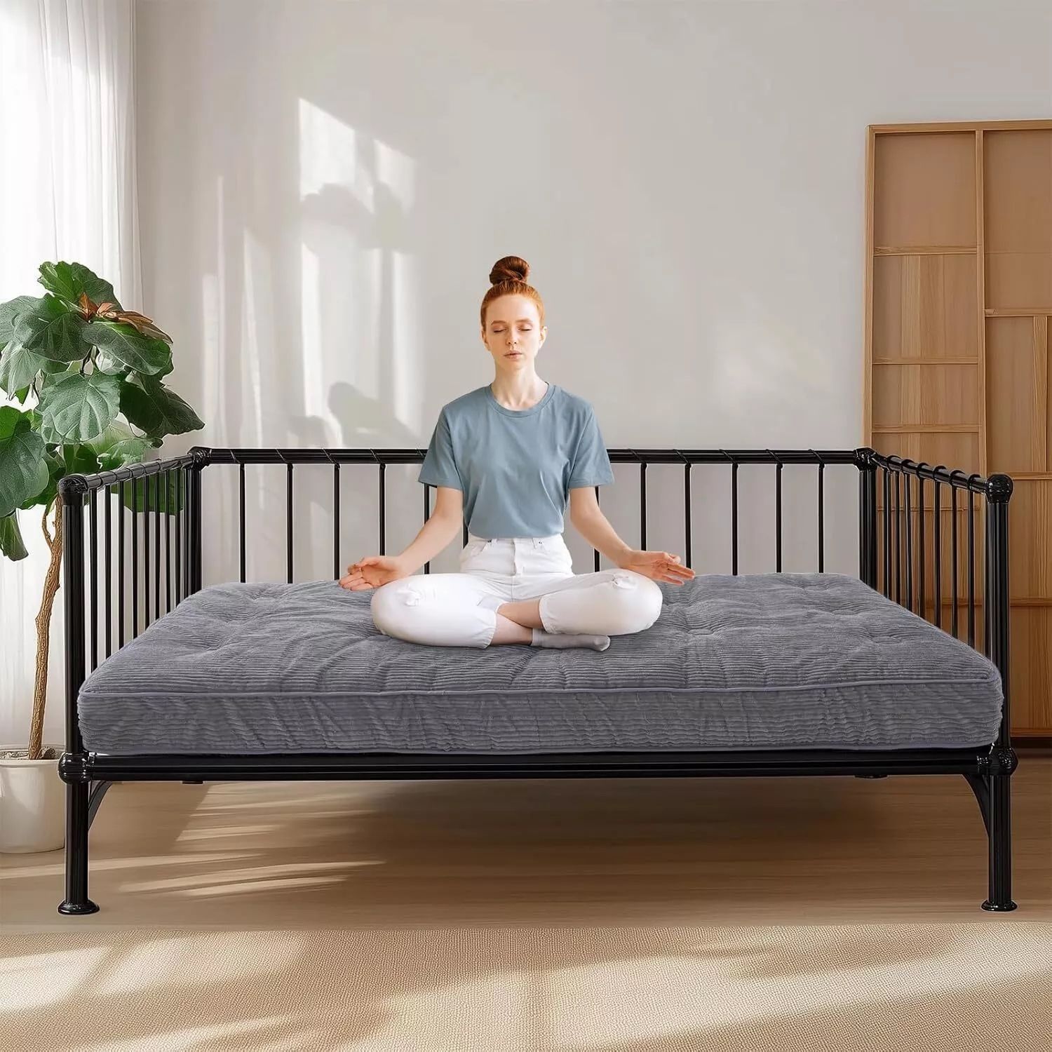 Docred Daybed Futon Mattress 5-Layer Foldable Futons Sofa Couch Bed 75"x39"x6"