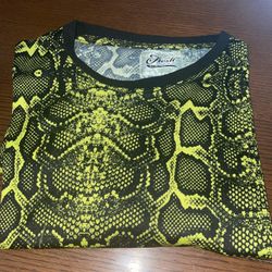 Fresh Prints of Bel Air Shirt Mens Medium Black & Neon Yellow Short Sleeve Tee