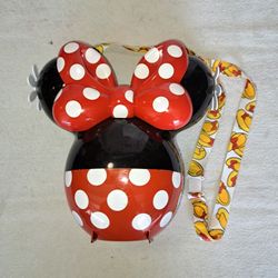 Disney Minnie Mouse Classic Ears Popcorn Bucket (Only Used As A Decor Item)