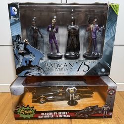 Batman 75th Anniversary Masterpiece Collection & Classic TV Series Bat Mobile & Batman Jada Toys DC Comics