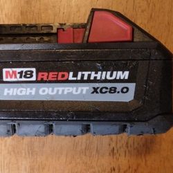 Milwaukee 18 Volt XC 8.0 Amp Hour Battery In Excellent Condition