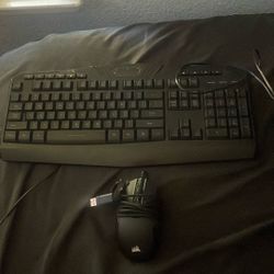 Corsair Mouse And Red Dragon Keyboard 
