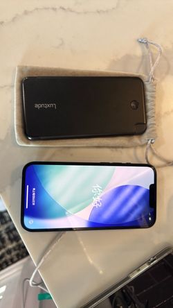 AT&T Apple iPhone 13 5G 128gb midnight and Luxtude Portable Phone Battery Case
