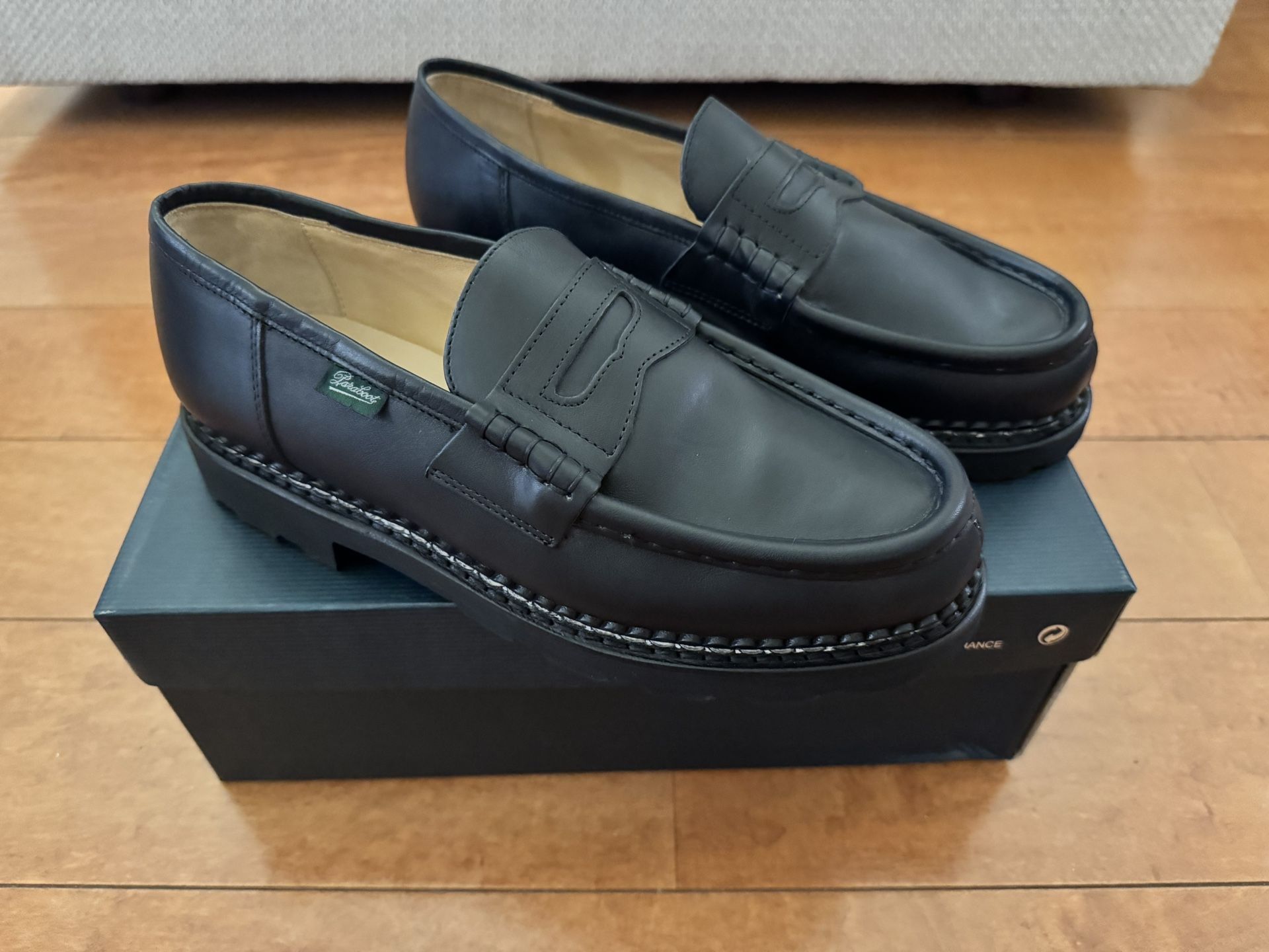 Paraboot Reims Loafer Black Silk Size US UK NIB (New In Box)