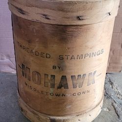 Treaded Stampings by MOHAWK Wooden Barrel 14.5 in tall