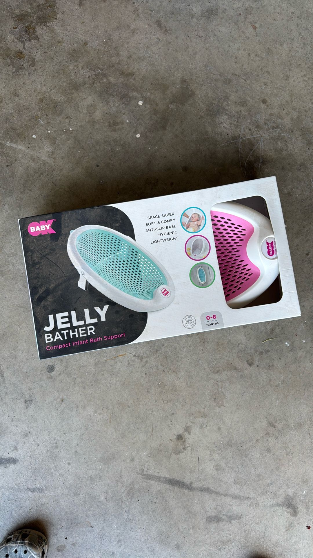 NEW OK Baby Jelly Bather – Compact Infant Bath Support (Pink Color) – $5