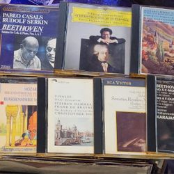 Collection of classical music CDs from various artists and composers.
