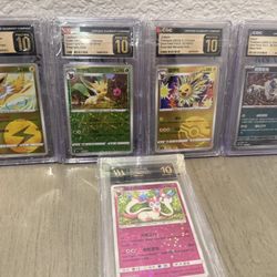 Graded Chinese Pokemon Pristine 10 Jolteon, Absol, Leafeon, Sylveon