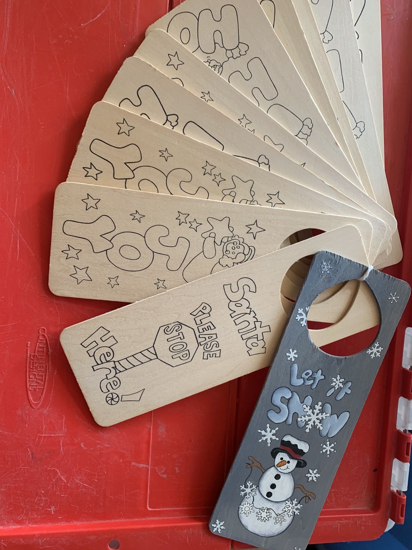 Set of 10 ready to paint door hangers