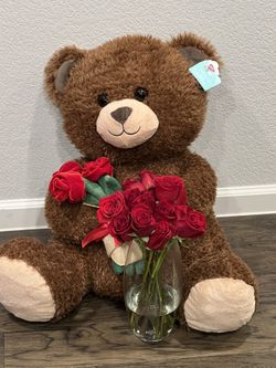 Brand New Giant Bear Red Roses Valentines