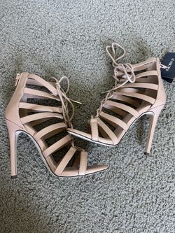 Open Toe Lace Up Stilettos (Size 6) - $15 LOCAL MEETUP ONLY