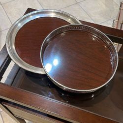 Crescent Formica & Silver Plated Tray Set