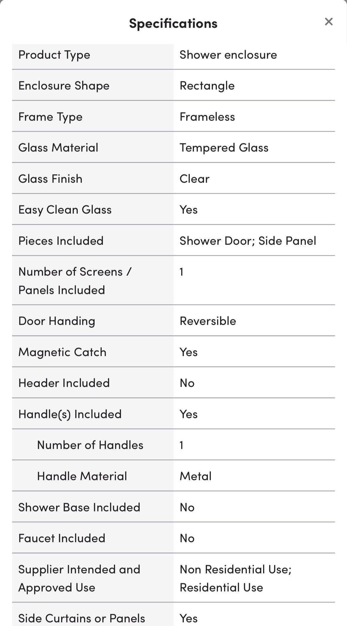 Brand New Vigo Shower Enclosure
