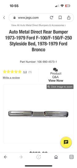 1(contact info removed) Ford F100 Rear Bumper New Chrome