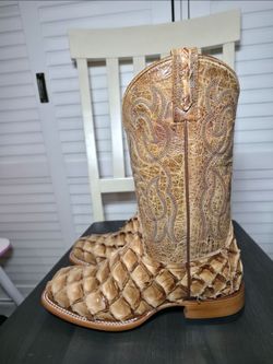 Cody James Pirarucu Western Boots Broad Square Toe BBME404 Men's Size 10 D