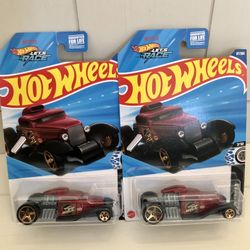 2 Red Hot Wheels Mid Mill - Rare & Unique Design - Perfect for Collectors!