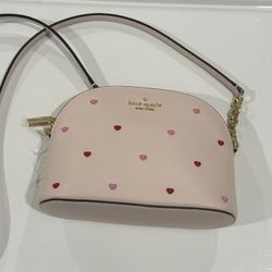 New | Original Soft Pink Kate Spade New York Studded Heart Crossbody Bag