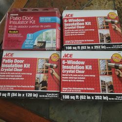 Patio door and window insulation kits.