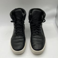 Womens Vince Black Leather Lace up High Top Sneaker US 7.5 / EUR 38 