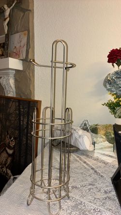 🧻 Stainless Steel Toilet Paper Holder Stand – Free Standing 