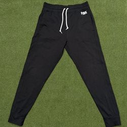 PINK Black Jogger Sweatpants, Cuffed SIZE MEDIUM