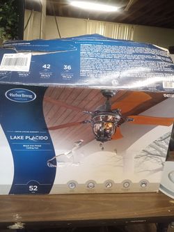 Harbor Breeze CPK1261 Lake Placido 52" Black Iron Ceiling Fan 451824