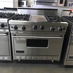 VIKING 36”WIDE ALL GAS RANGE STOVE WITH GRIDDLE 