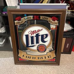 Vintage Miller Lite Beer Mirror 