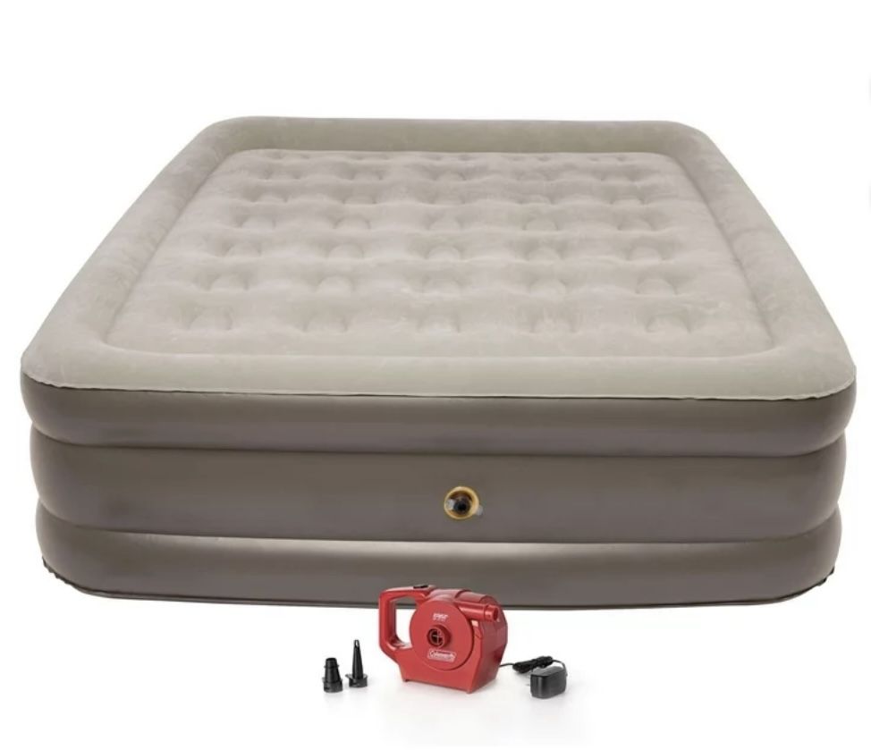 Coleman 18in Raised Air Mattress, with Rechargeable Pump, QUEEN