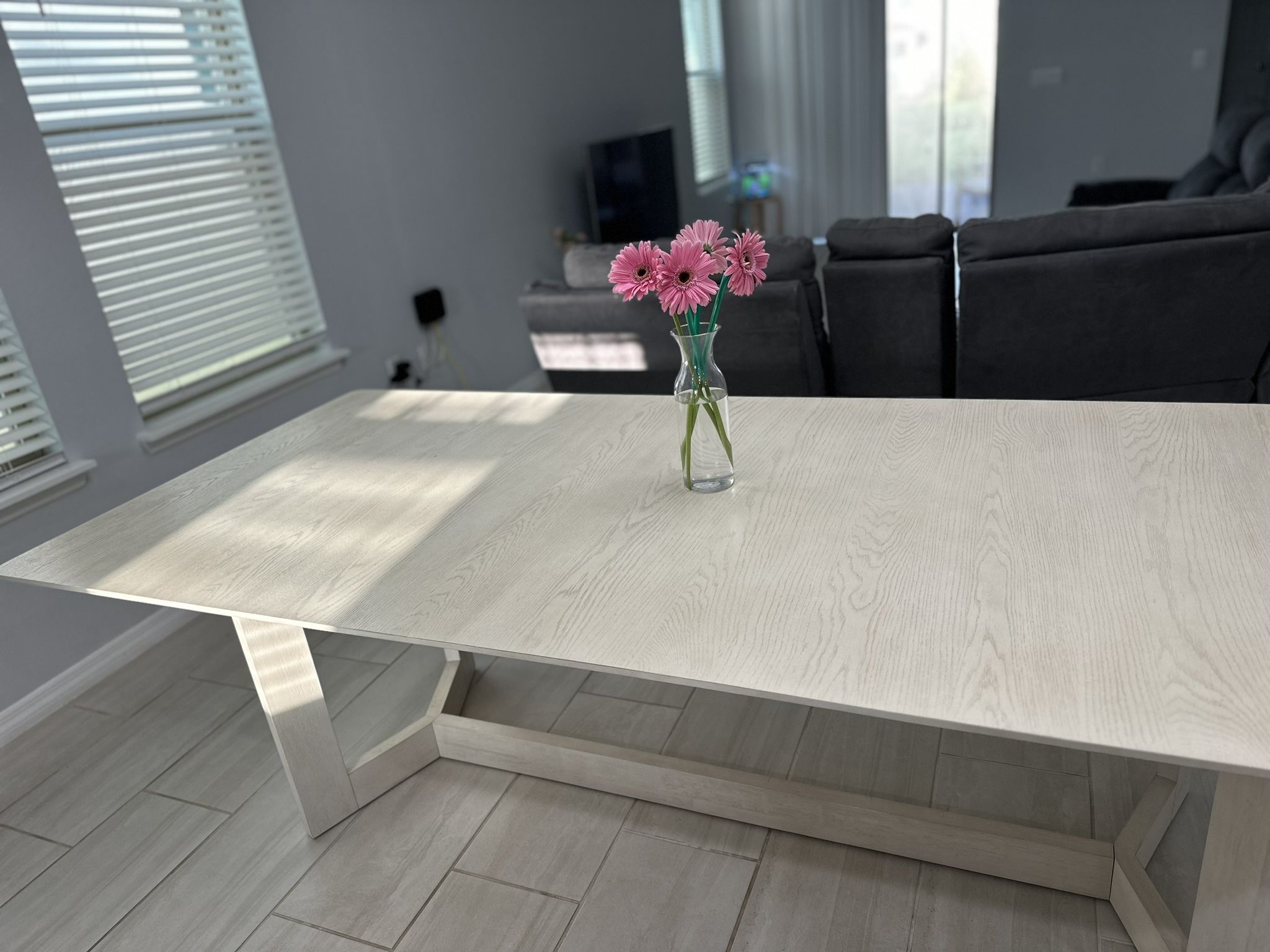 Light Tone Rectangular Table For 8