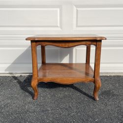Ethan allen french country end table birch storage shelf