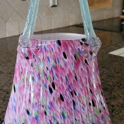 Murano Style Glass Purse Decor