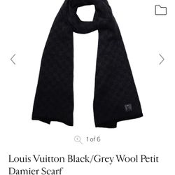 Louis Vuitton Black/Grey Wool Petit Damier Scarf for Sale in Los Angeles,  CA - OfferUp