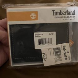 New Black Leather Tri- Fold Wallet. 