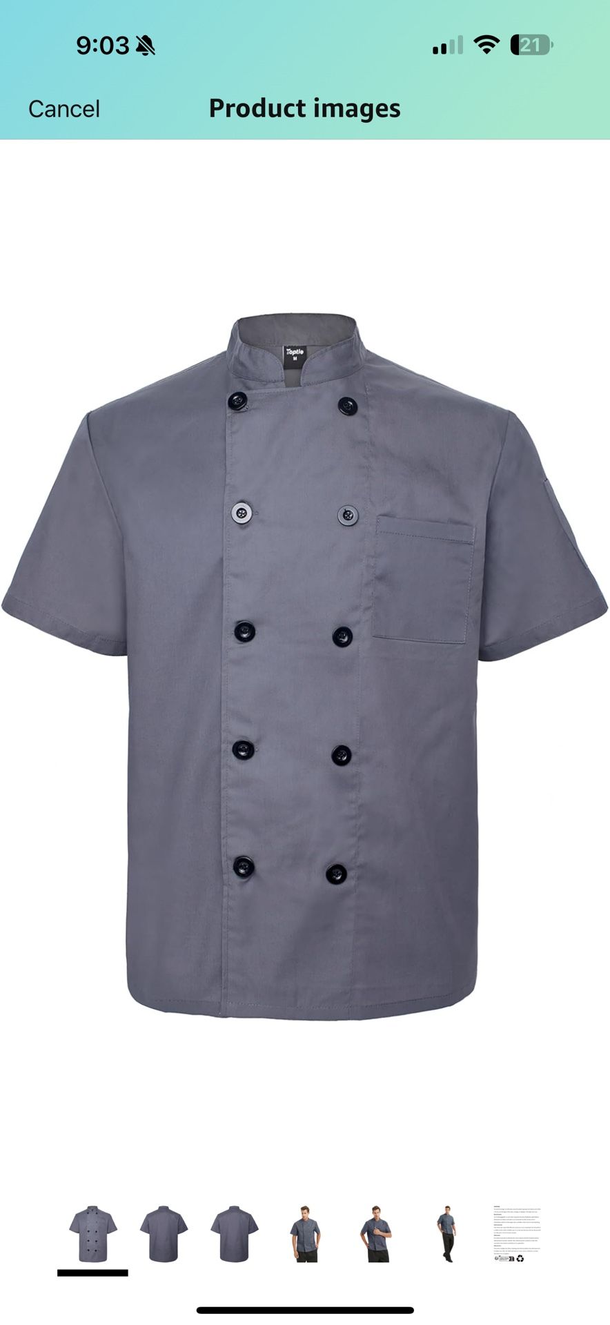 Chef Uniform Gray Short Sleeve
