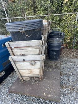 Several planters wooden heavy due to rubber Nursery