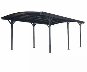 10 ft. W x 19 ft. D Aluminium Outdoor Arch Carport with Aluminum Frame and Polycarbonate Panels Car Port