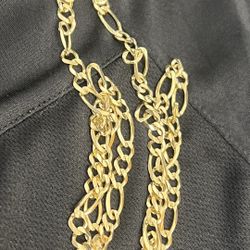 26” Figaro Chain Real Italian Made Stamped (417) Which Is 10k Solid Thick 28.45 Grams