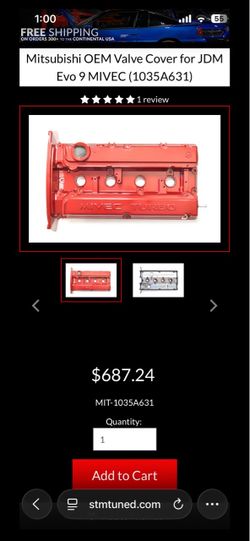 Evo 9 Jdm Valve cover