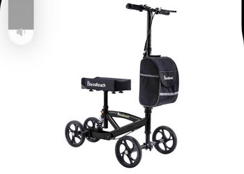 Blessreach  Steerable Knee Scooter Foot Injury Walker Medical Foldable Adult BLA