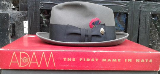 Vintage Gray Fedora size 7, ADAM Premium Hats, 5th Avenue.