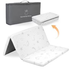 NEST BLANCHE· Foldable Travel Pack n Play Mattress Pad with Bag