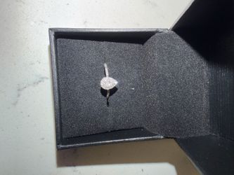Diamonds Pear-Shaped Halo Engagement Ring