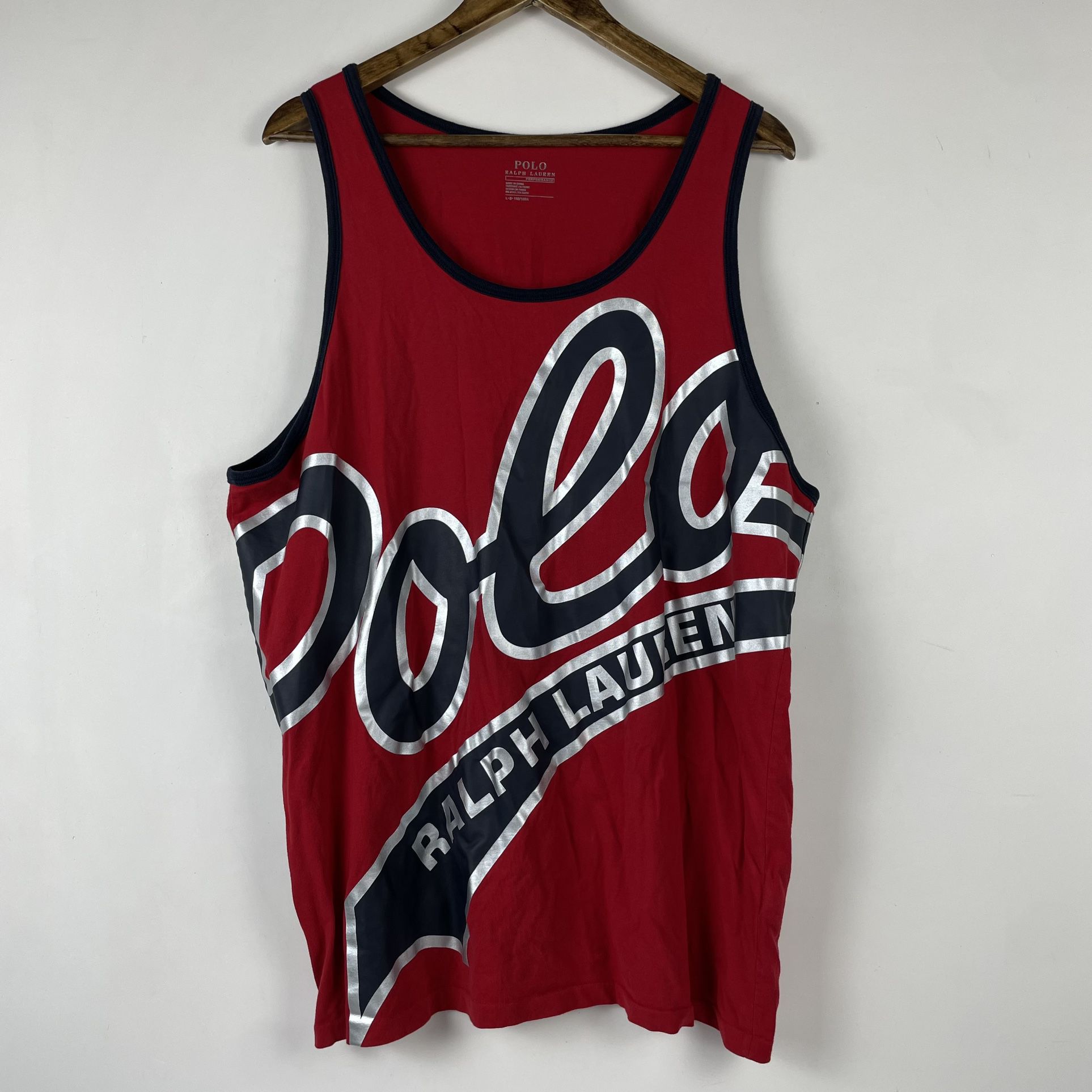Polo Ralph Lauren Performance Graphic Tank Top Men’s Large Spell Out AOP Adult