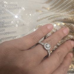 Tolkowsky .81cts white gold engagement ring