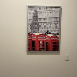 Ikea "Vilshult" CityScape British Phone booth Large Print 30" x 20