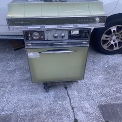 New Antique GE Oven And Matching Hood