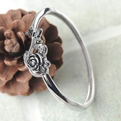 Vintage Elegant 925 Sterling Silver Rose Flower
