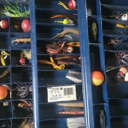 Fishing Box And Antique Lures